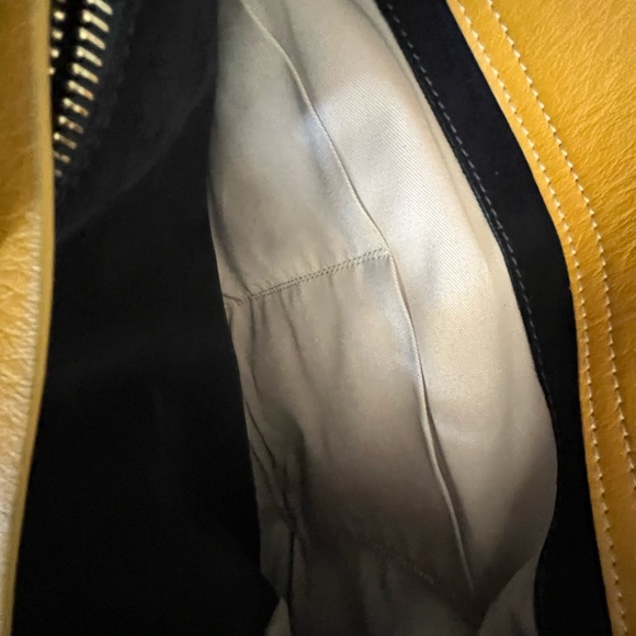 Butter-soft, very gently used, mustard yellow genuine leather tote. - Picture 12 of 14